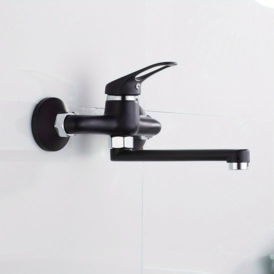 Robinet de cuisine mural noir mat | ModernSpace