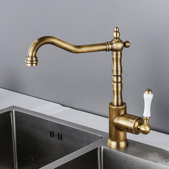 Robinet de cuisine | Vintage Laiton Massif