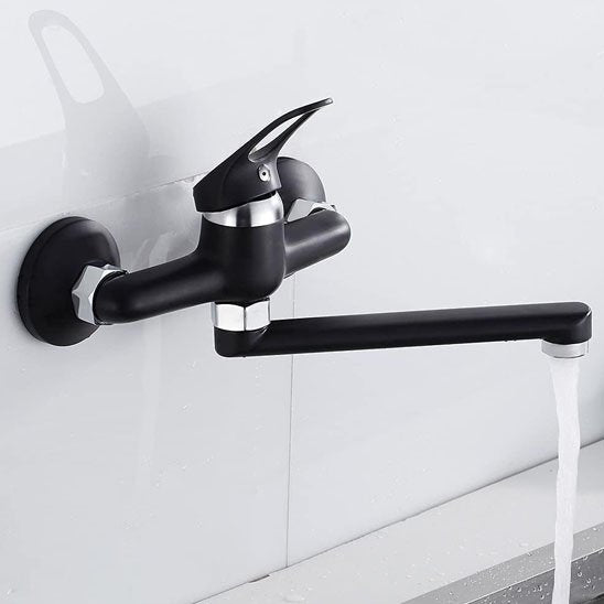 Robinet de cuisine mural noir mat | ModernSpace
