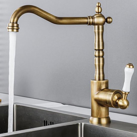 Robinet de cuisine | Vintage Laiton Massif