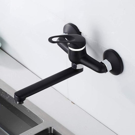 Robinet de cuisine mural noir mat | ModernSpace