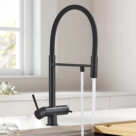 Robinet de cuisine | Design Noir Mat 360°