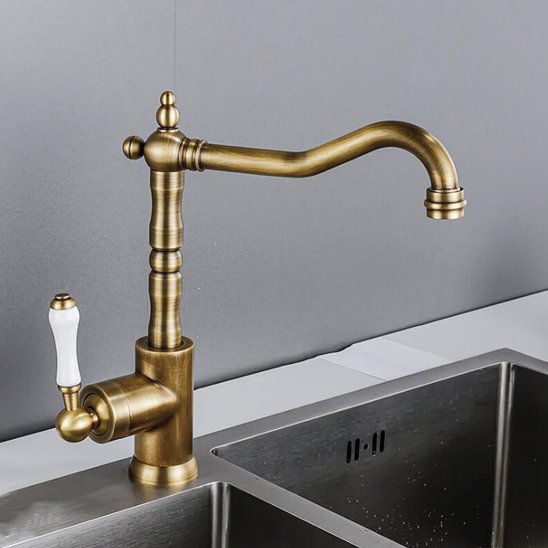 Robinet de cuisine | Vintage Laiton Massif