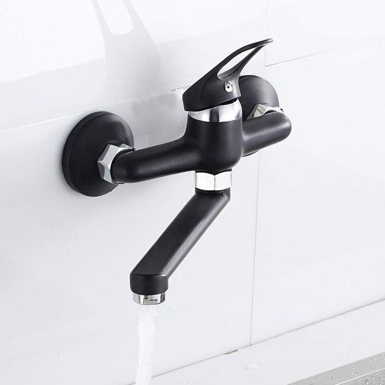 Robinet de cuisine mural noir mat | ModernSpace
