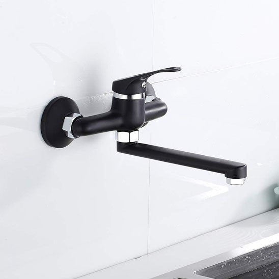 Robinet de cuisine mural noir mat | ModernSpace
