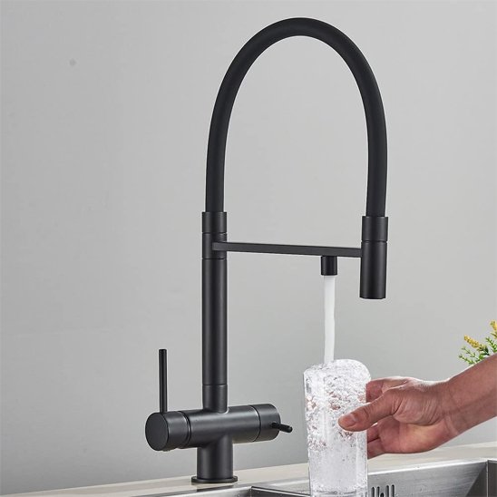Robinet de cuisine | Design Noir Mat 360°