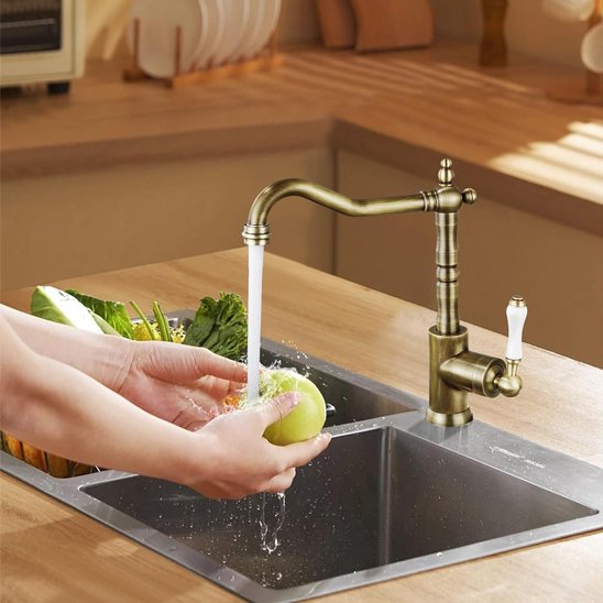 Robinet de cuisine | Vintage Laiton Massif