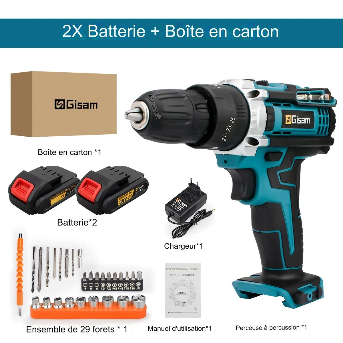 Perceuse_visseuse-sans_fil_2_batteries et accessoires