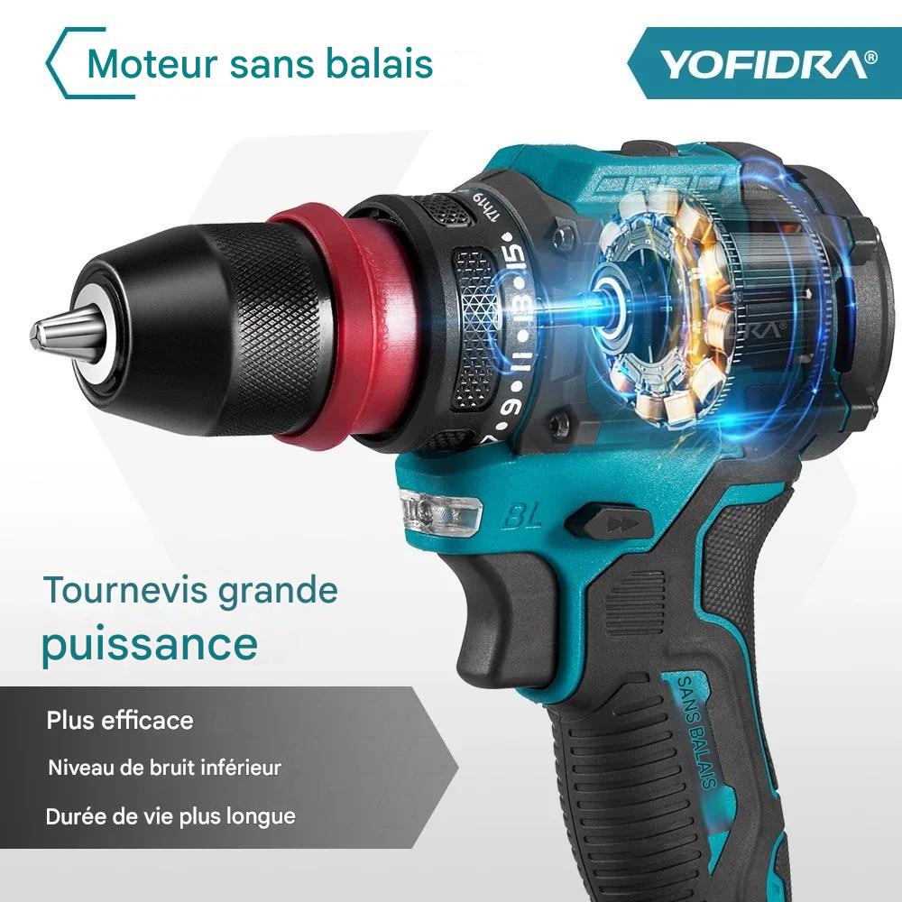Perceuse visseuse sans fil-YOFIDRA 18V