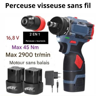 Perceuse visseuse - sans fil 16.8V 2en1