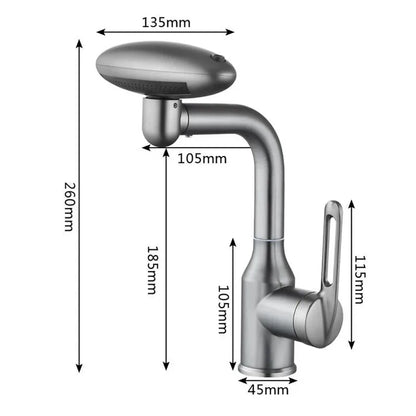 Mitigeur lavabo - MultiFlow Inox dimension