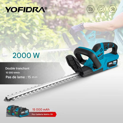 ✂️ Taille-haie électrique sans fil YOFIDRA 22" – Puissance & Polyvalence pour un Jardin Impeccable