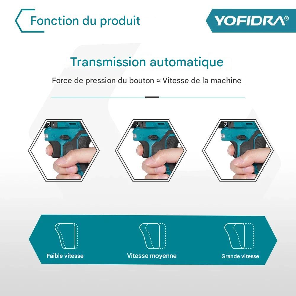 Perceuse visseuse sans fil-YOFIDRA 18V
