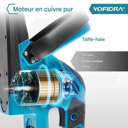 ✂️ Taille-haie électrique sans fil YOFIDRA 22" – Puissance & Polyvalence pour un Jardin Impeccable