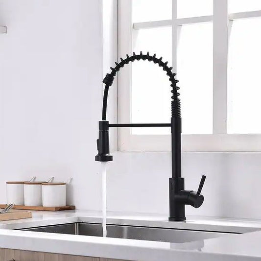 Robinet de cuisine noir mat à douchette | Elegance Pro