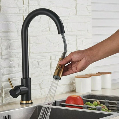 Robinet de cuisine | Élégance Noir Mat Doré