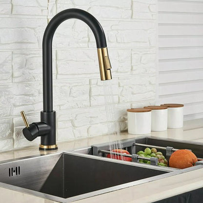 Robinet de cuisine | Élégance Noir Mat Doré
