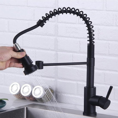 Robinet de cuisine noir mat à douchette | Elegance Pro